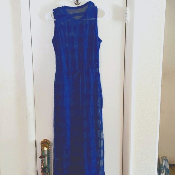 Karlywindow Crochet Swimsuit Cover-up in Sea Blue Size Medium NWOT - Picture 1 of 11